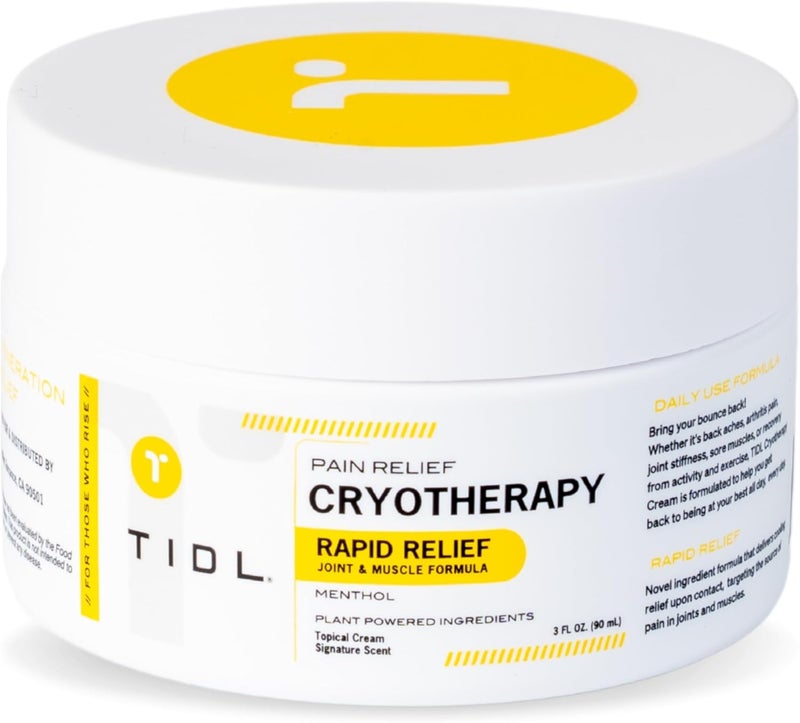 TDL Cryotherapy Pain Relief Cream, 3 Oz, Targeted Neck Pain, Joint & Muscle Pain Relief with Organic, Plant-Based Menthol, Instant Cooling for Sport & Post Workout Full Body Recovery - Image 1